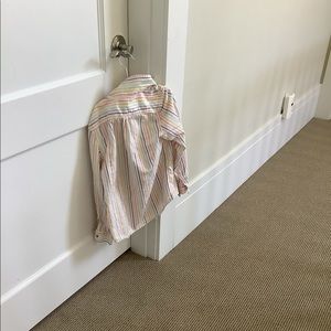 Rainbow striped button down shirt